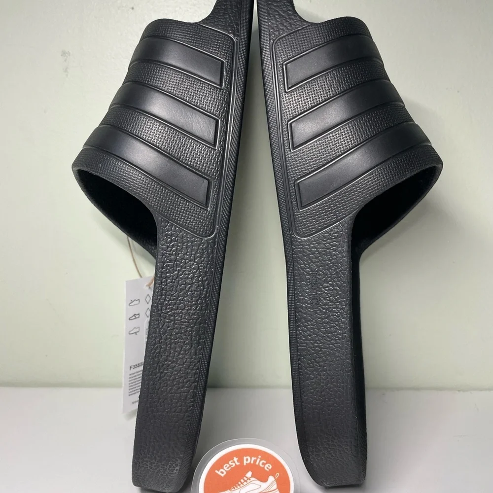 adidas - M6/W7 - M7/W8 - Adilette Aqua Slides Sandals Black F35550 - New - Picture 4 of 10